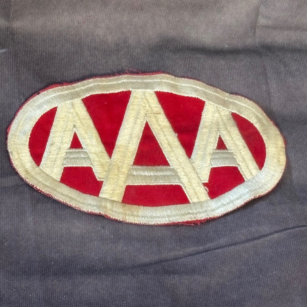 AAA Vintage Logo Embroidered Patch Red White Americana